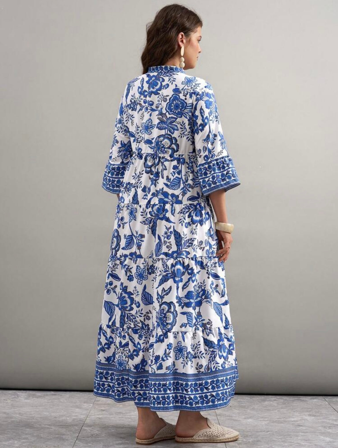 Maxi Blue & White Dress