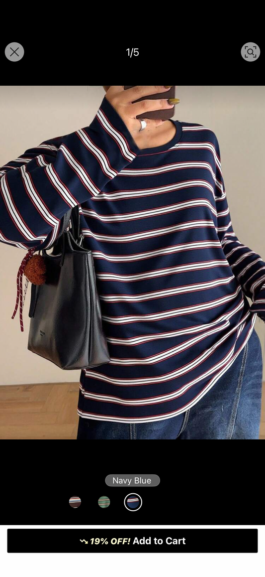 Stripped longsleeve polo shirt