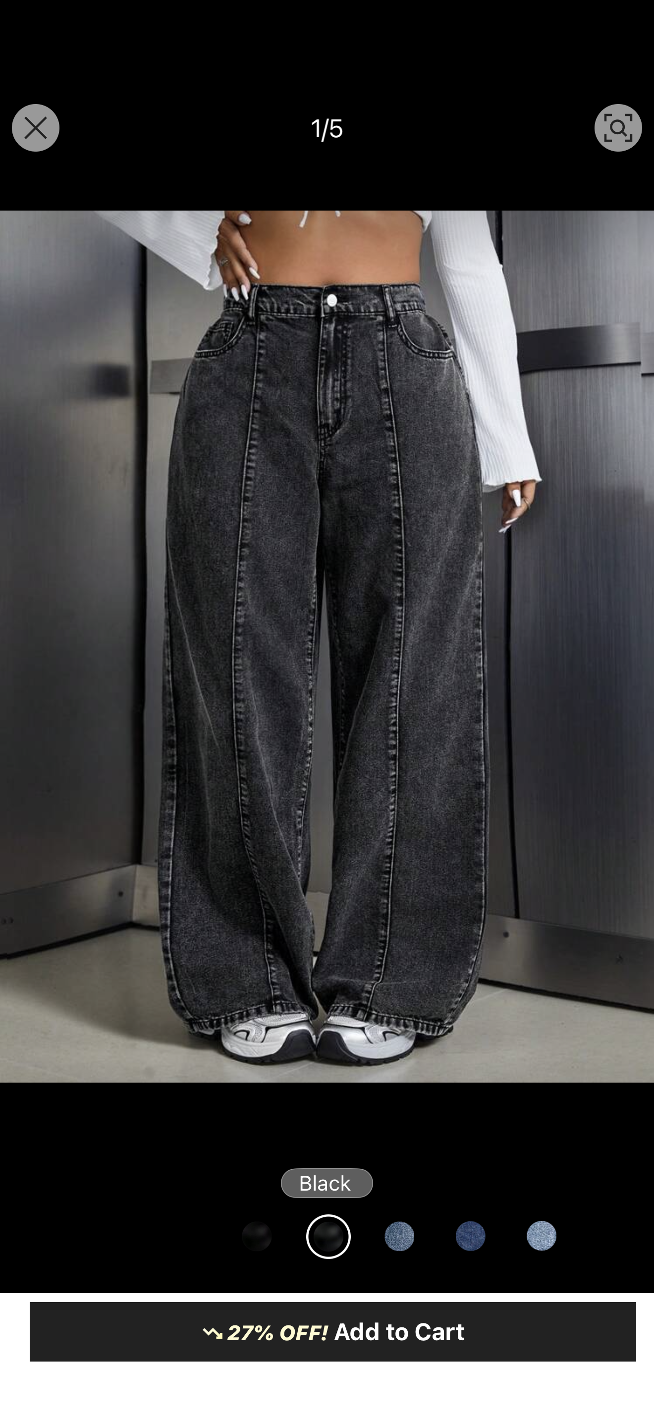 Loose high waist Denim Pants