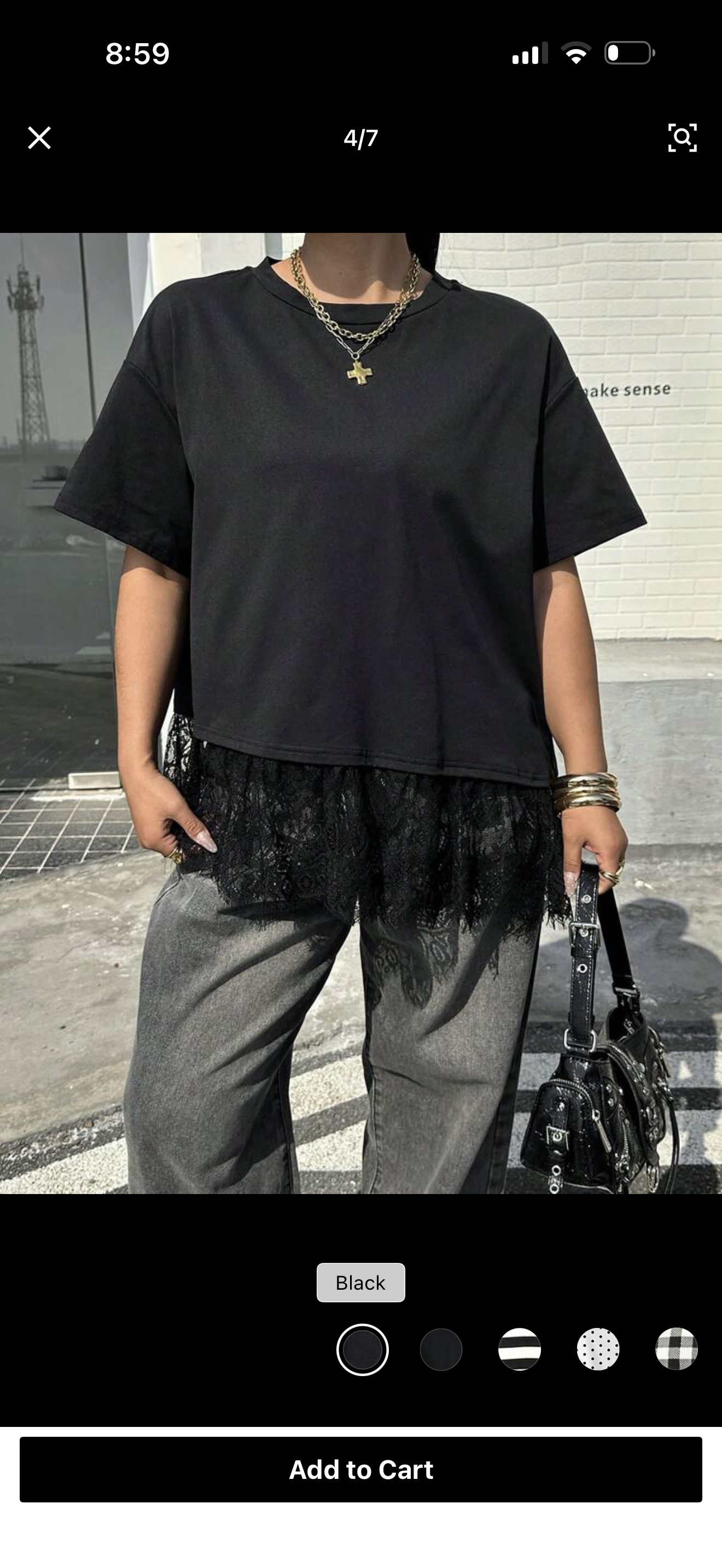 Lace asymmetrical tshirt