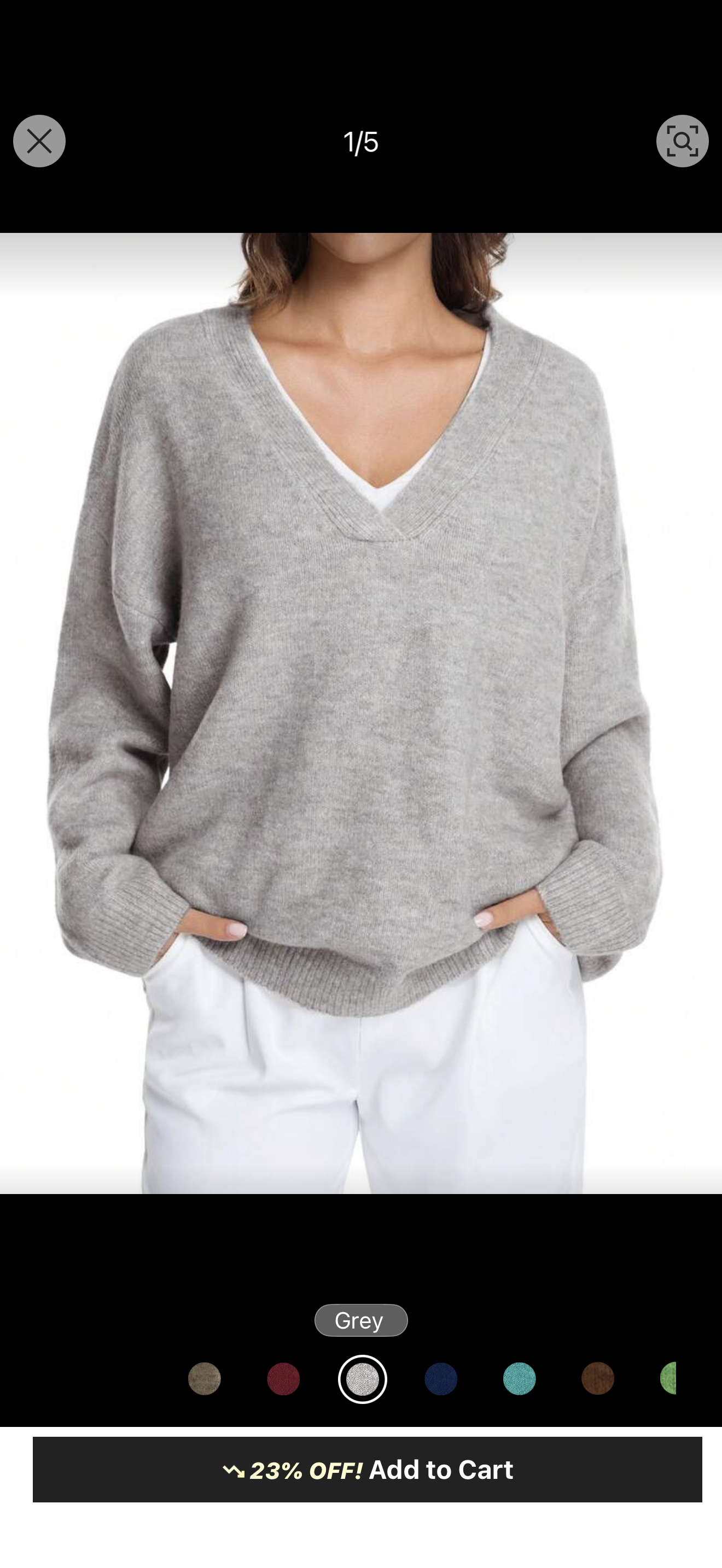 Solid wool V neck Pullover