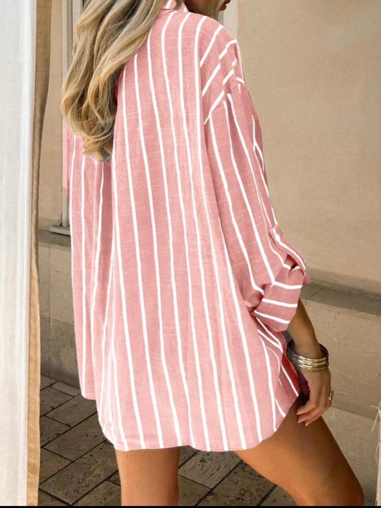 Oversized Linen striped chemise