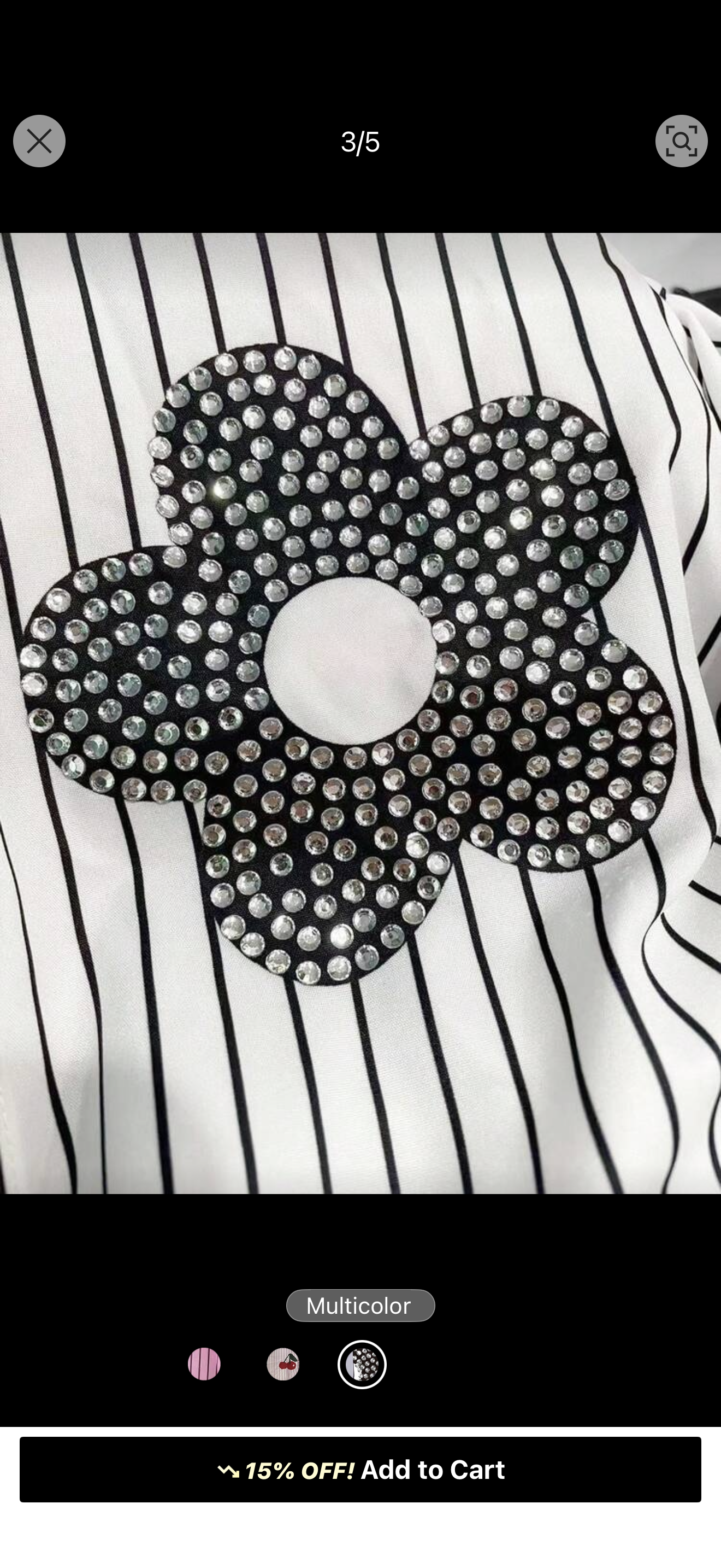 Struss Flower stripped chemise