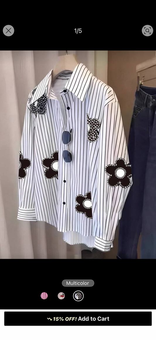 Struss Flower stripped chemise