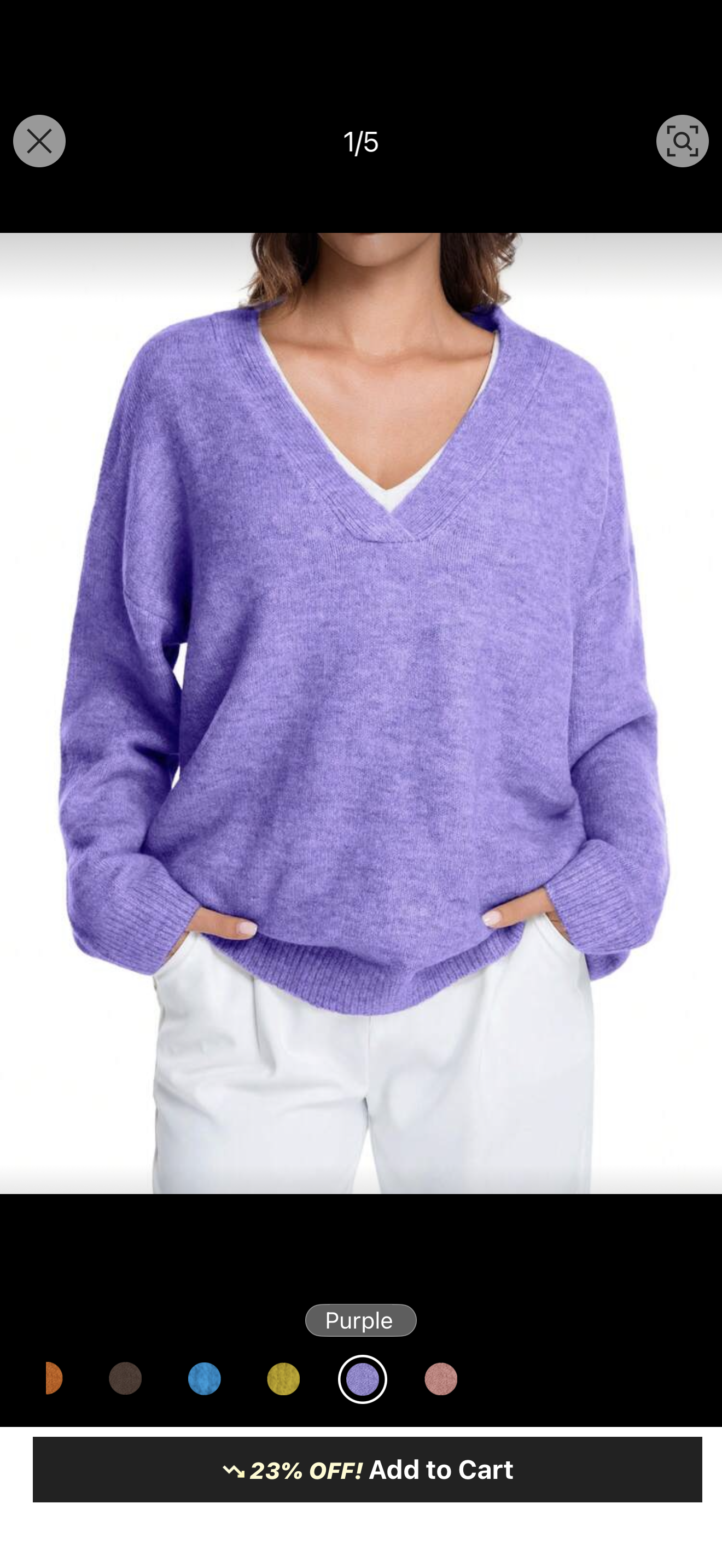 Solid wool V neck Pullover