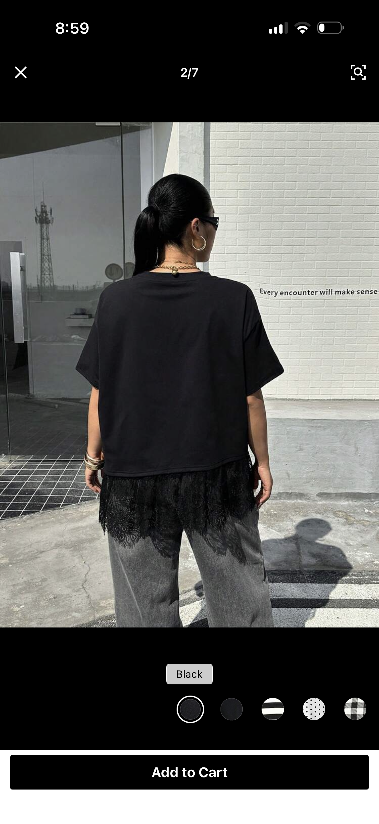 Lace asymmetrical tshirt