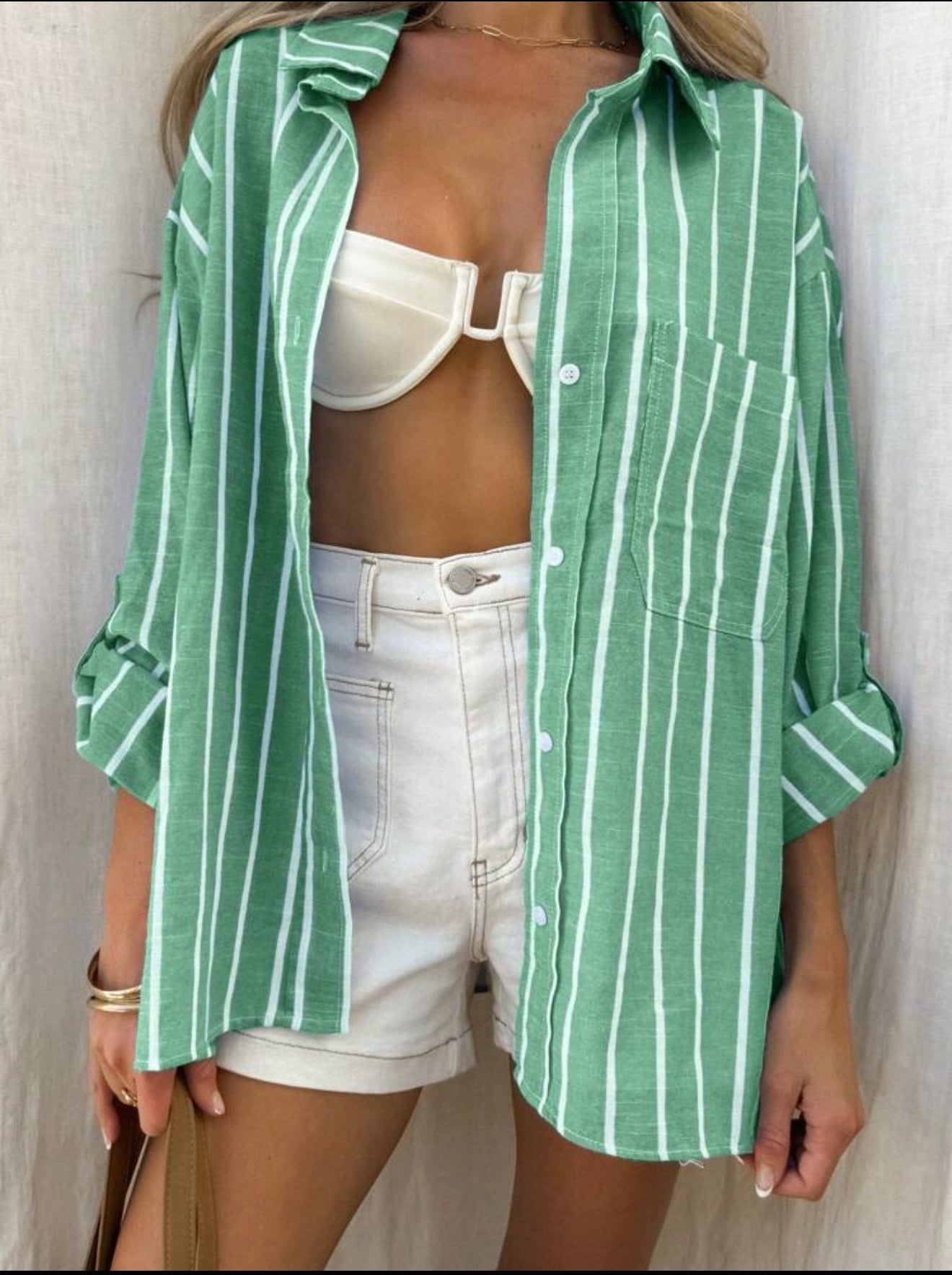 Oversized Linen striped chemise