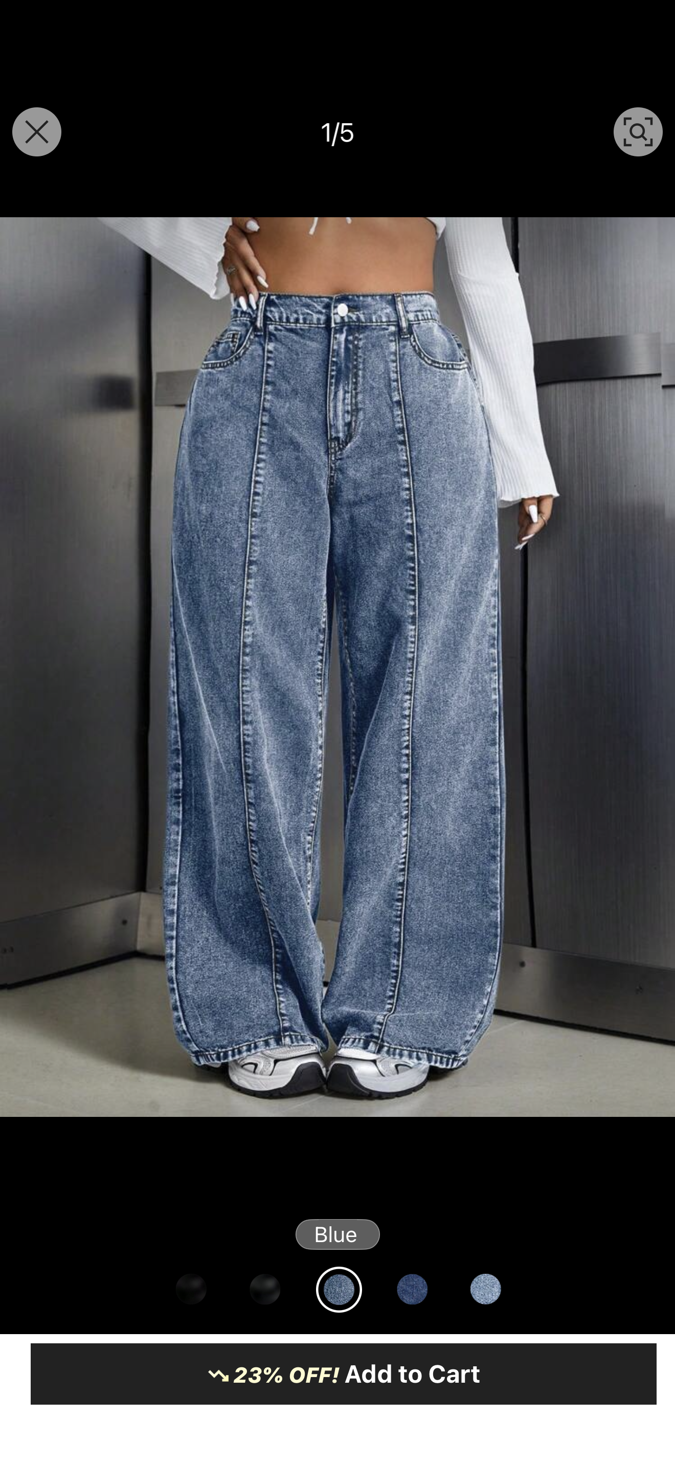 Loose high waist Denim Pants
