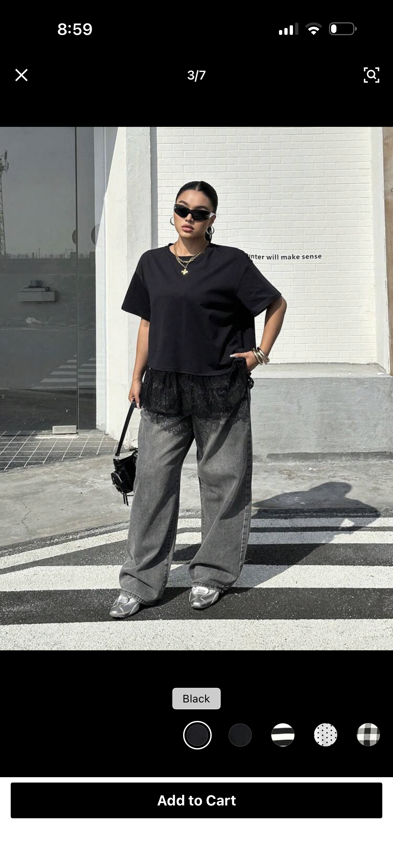 Lace asymmetrical tshirt