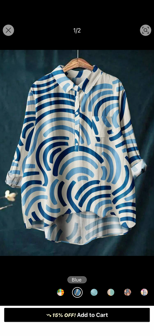 Blue seashell blouse