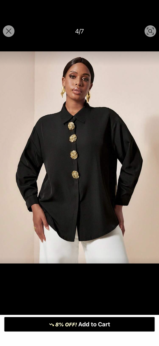 Chemise with big gold buttons