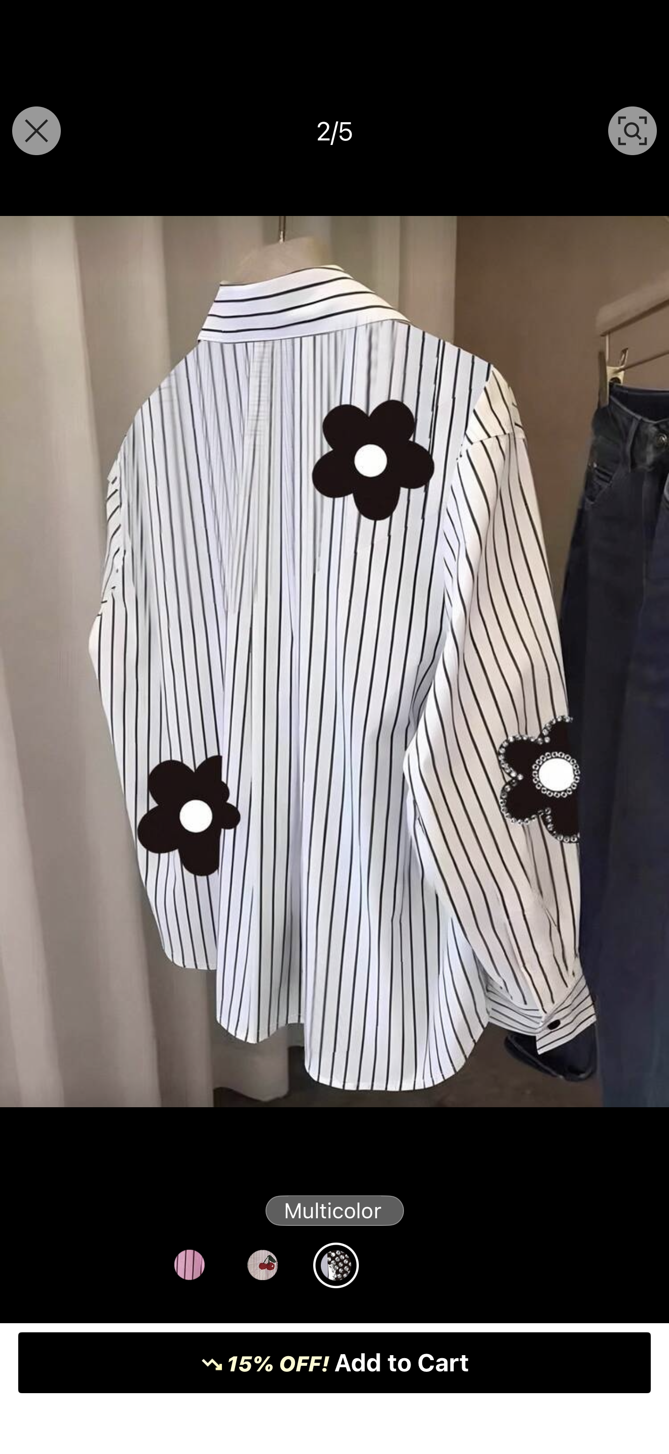 Struss Flower stripped chemise