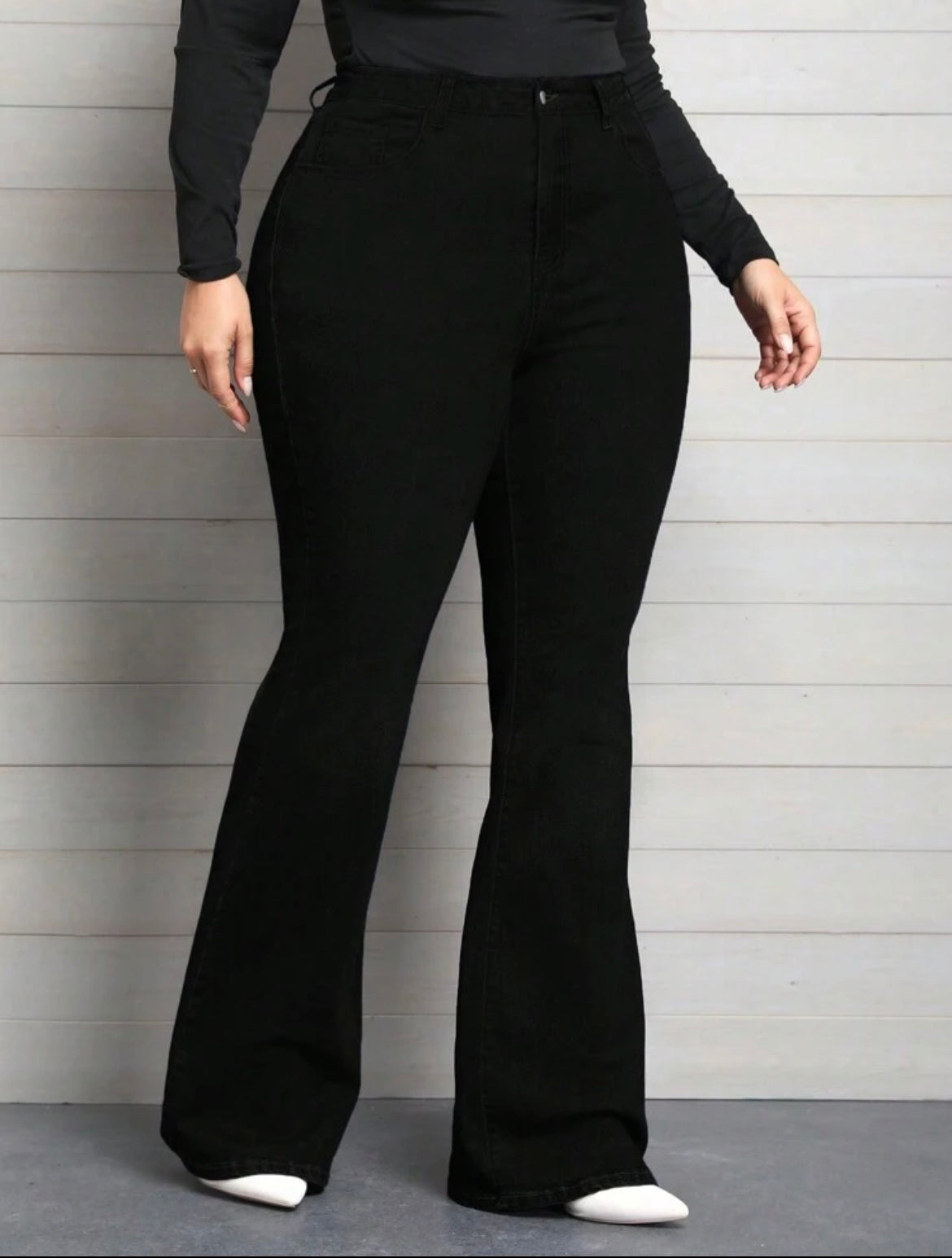 Black Plus-size Flare Denim Jeans