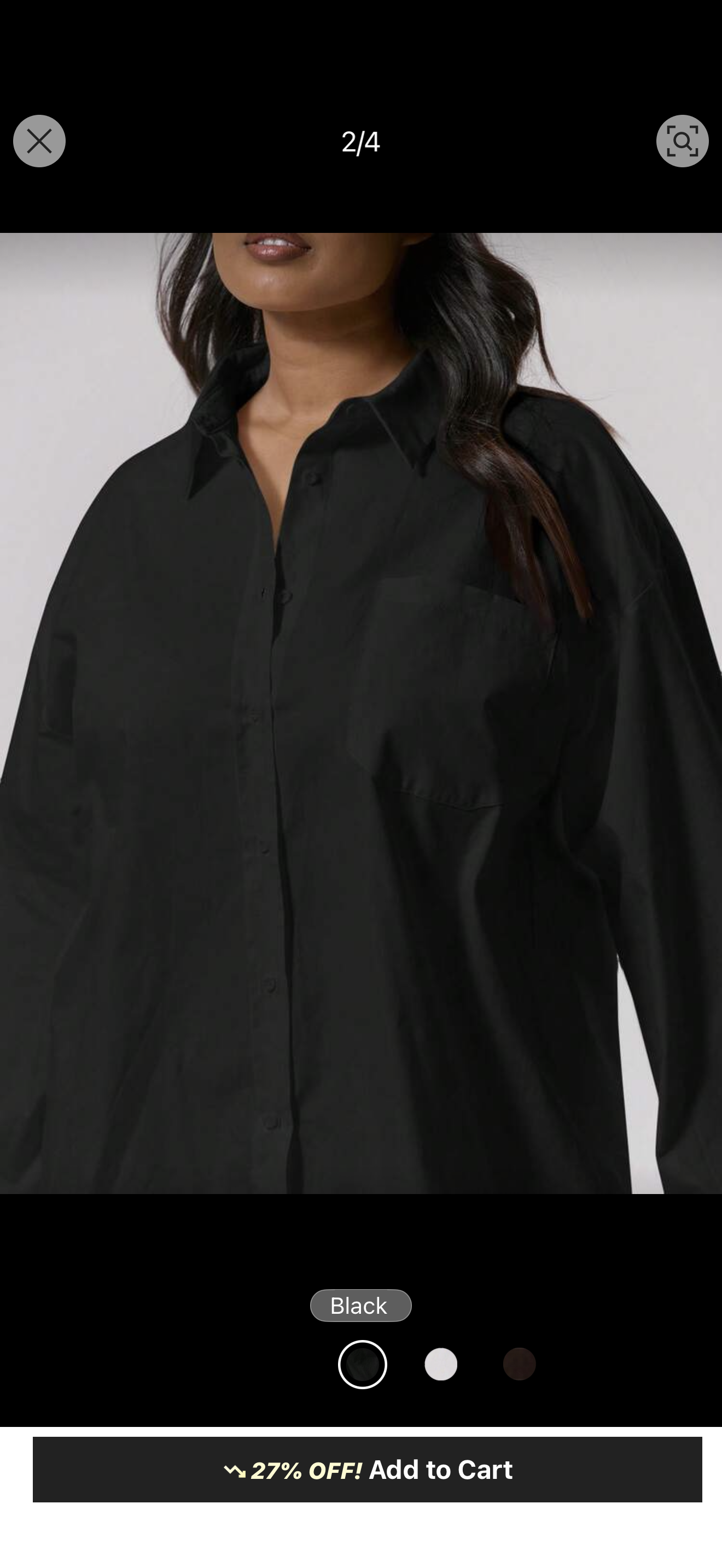 Solid 100% cotton Basic Chemise