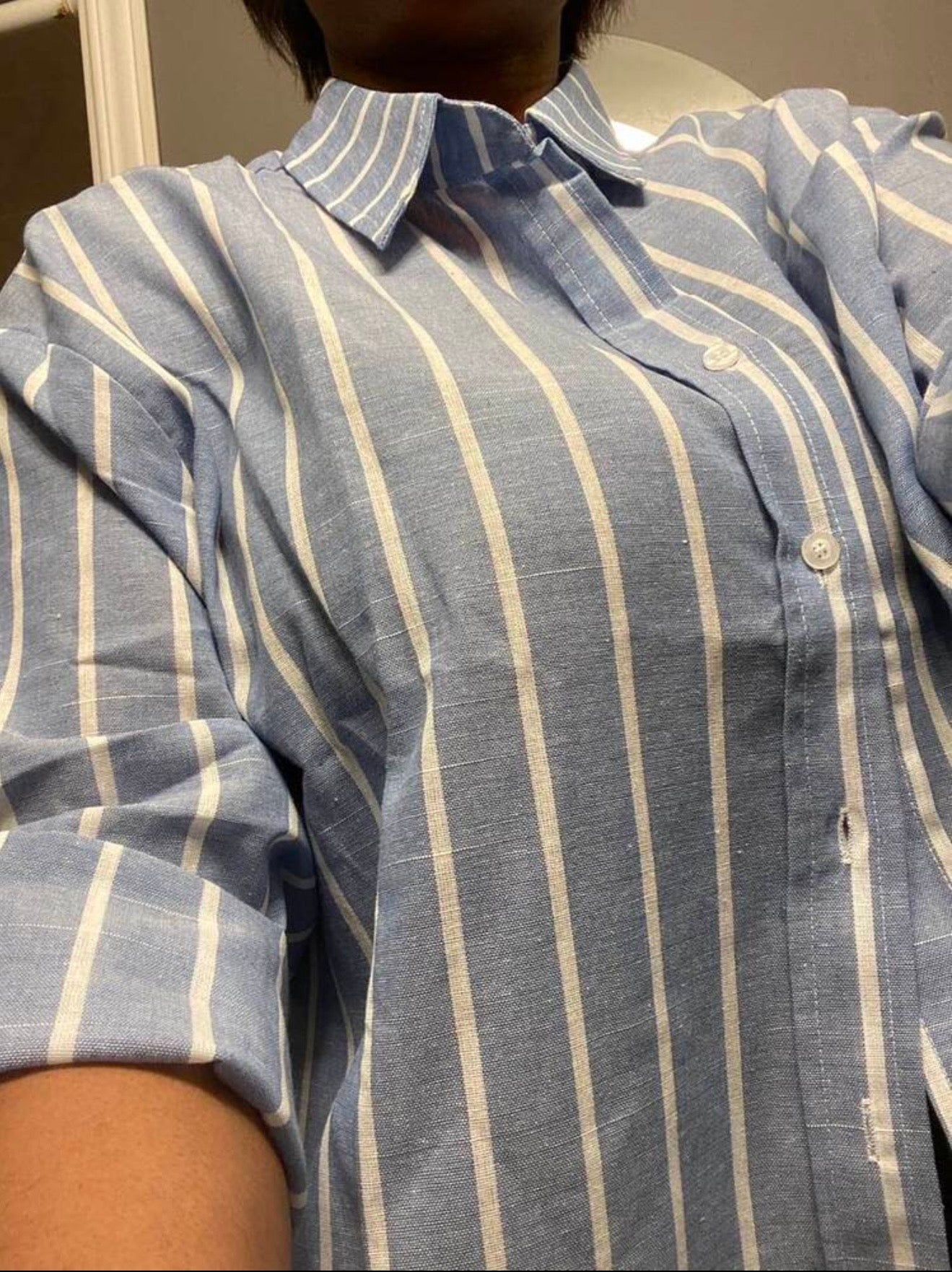 Oversized Linen striped chemise