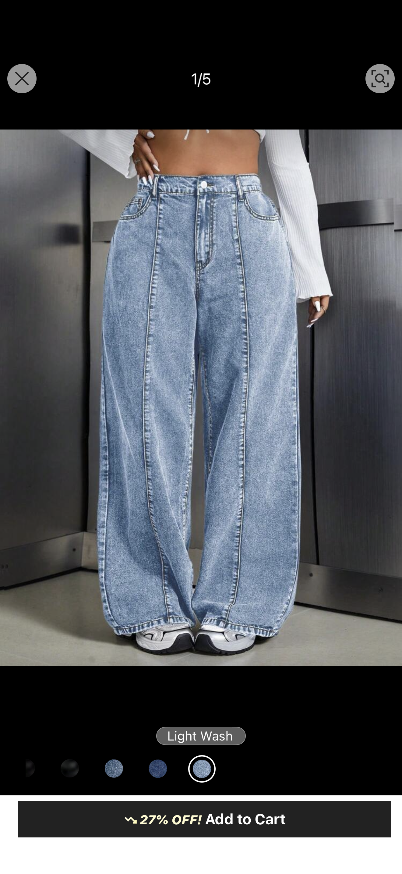 Loose high waist Denim Pants