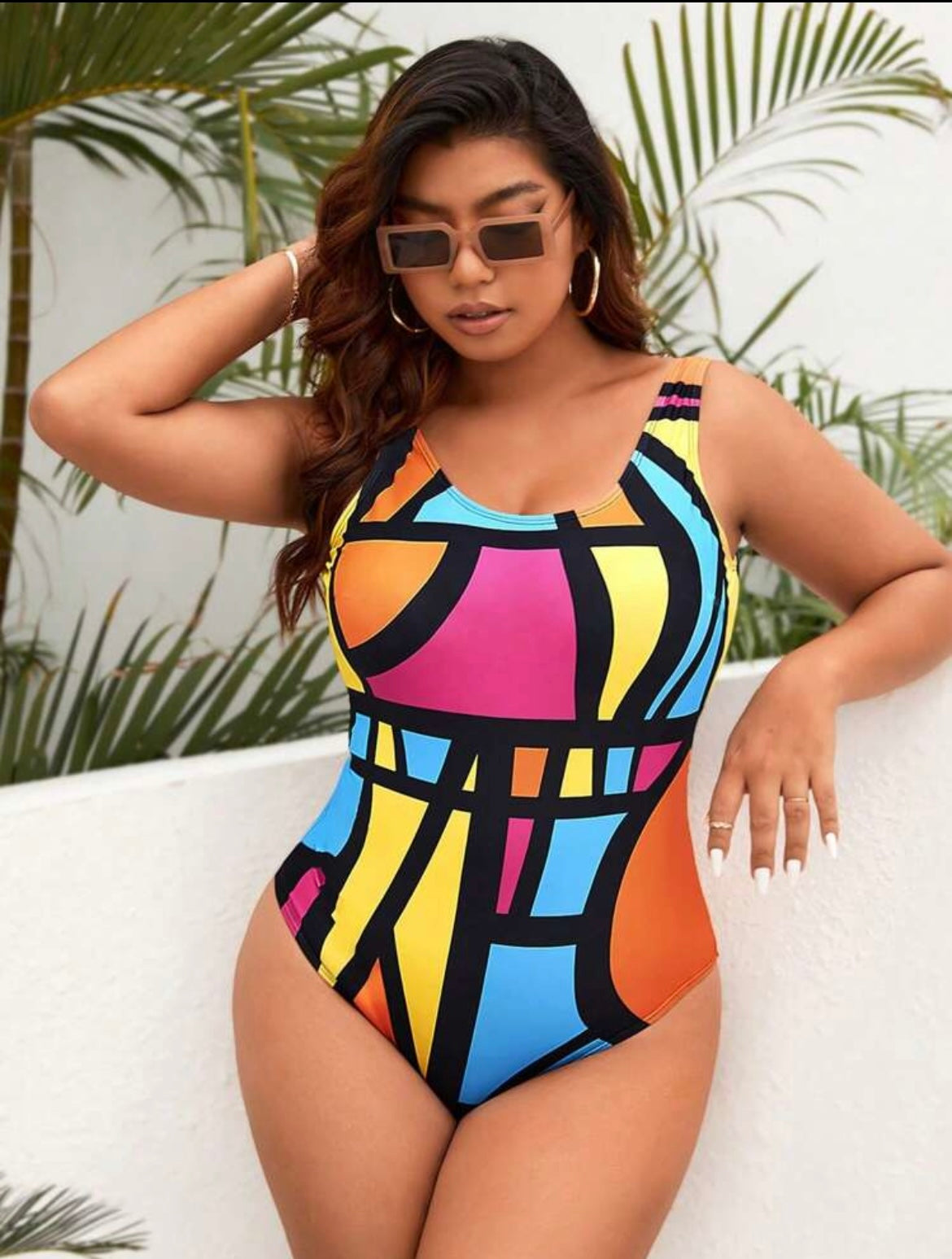 Multi color plus size Swimsuit 