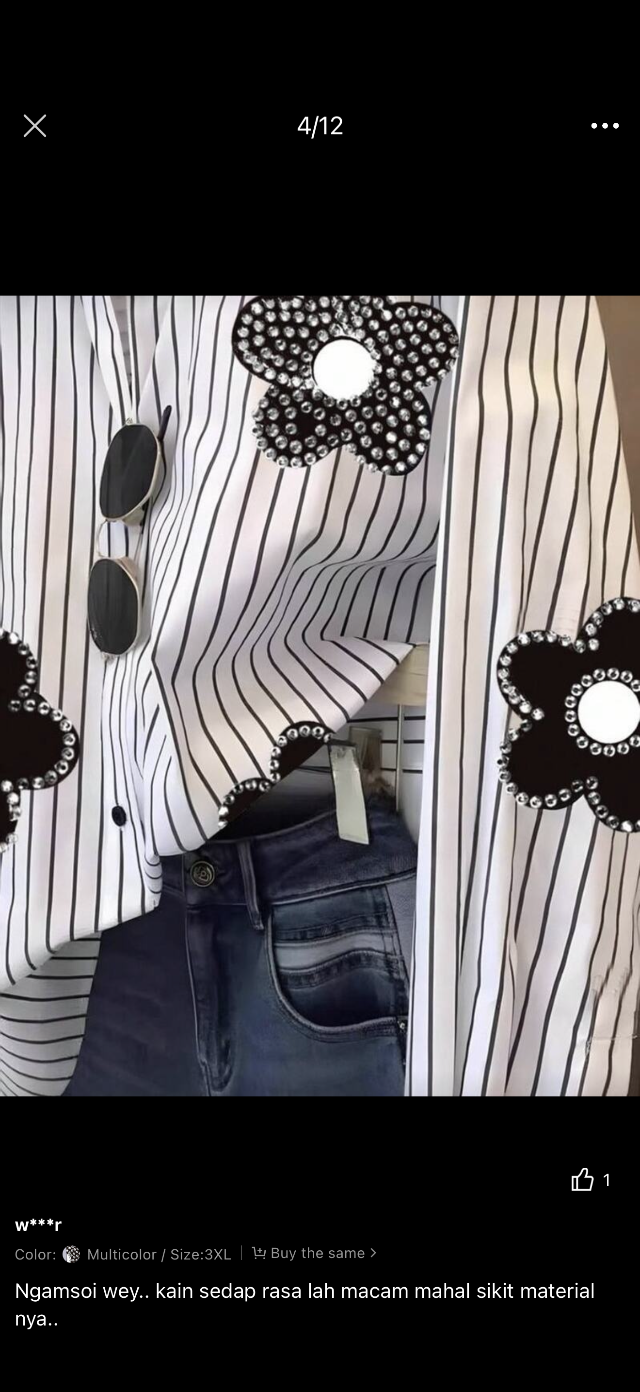 Struss Flower stripped chemise