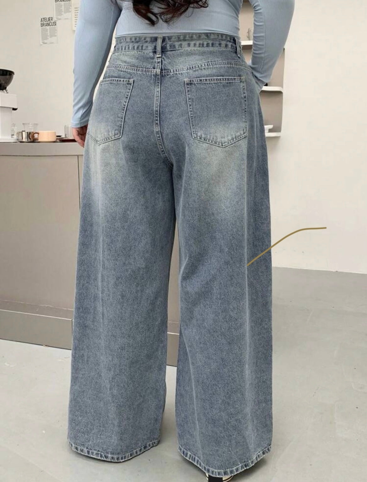 Plus size Straight Wide Leg Denim