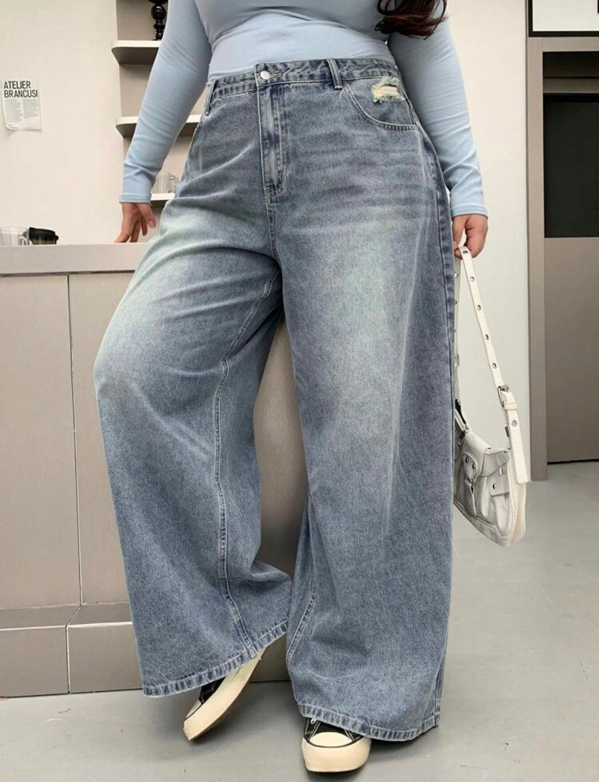 Plus size Straight Wide Leg Denim