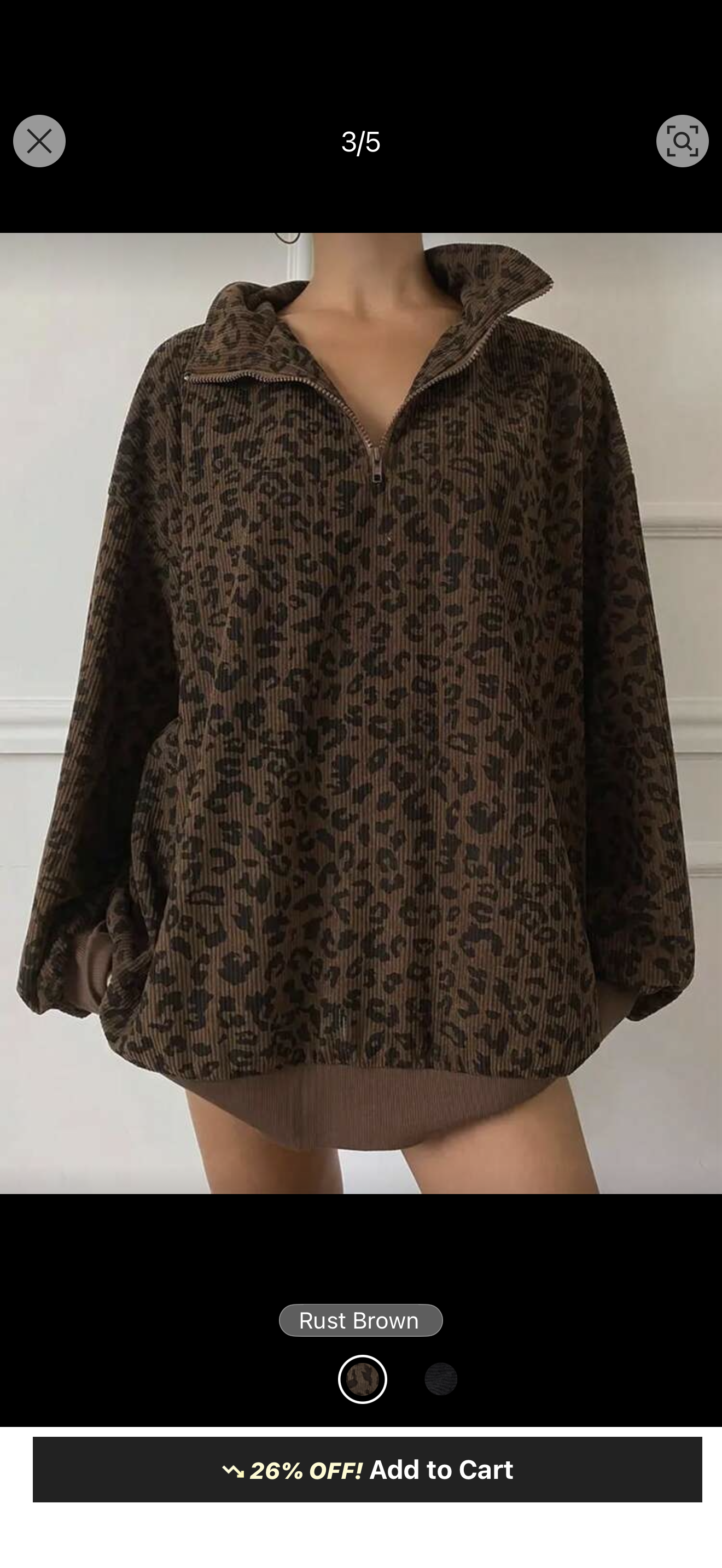 Leopard zipper sweatshirt
