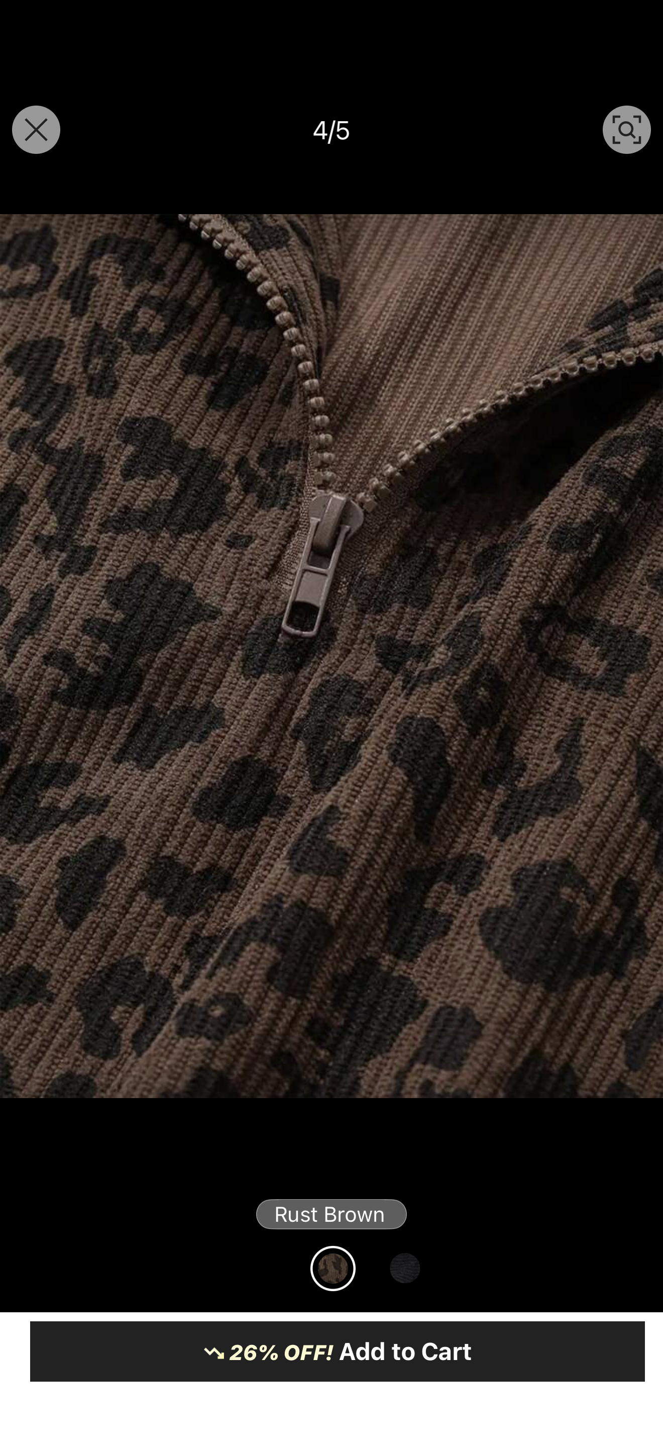 Leopard zipper sweatshirt