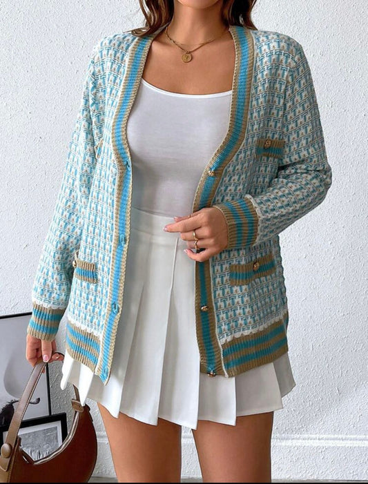 Clure Plus-Size V-Neck Cardigan