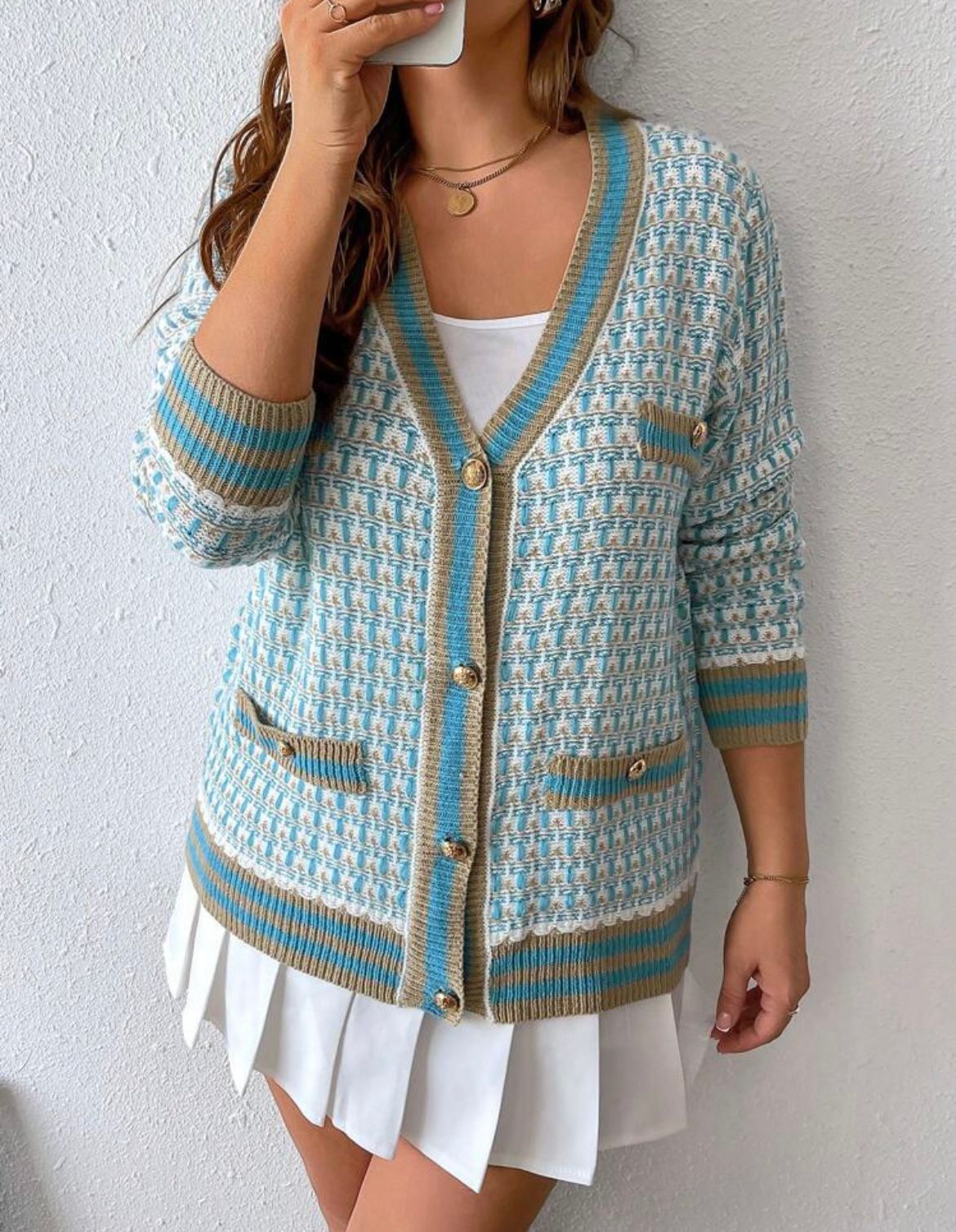 Clure Plus-Size V-Neck Cardigan